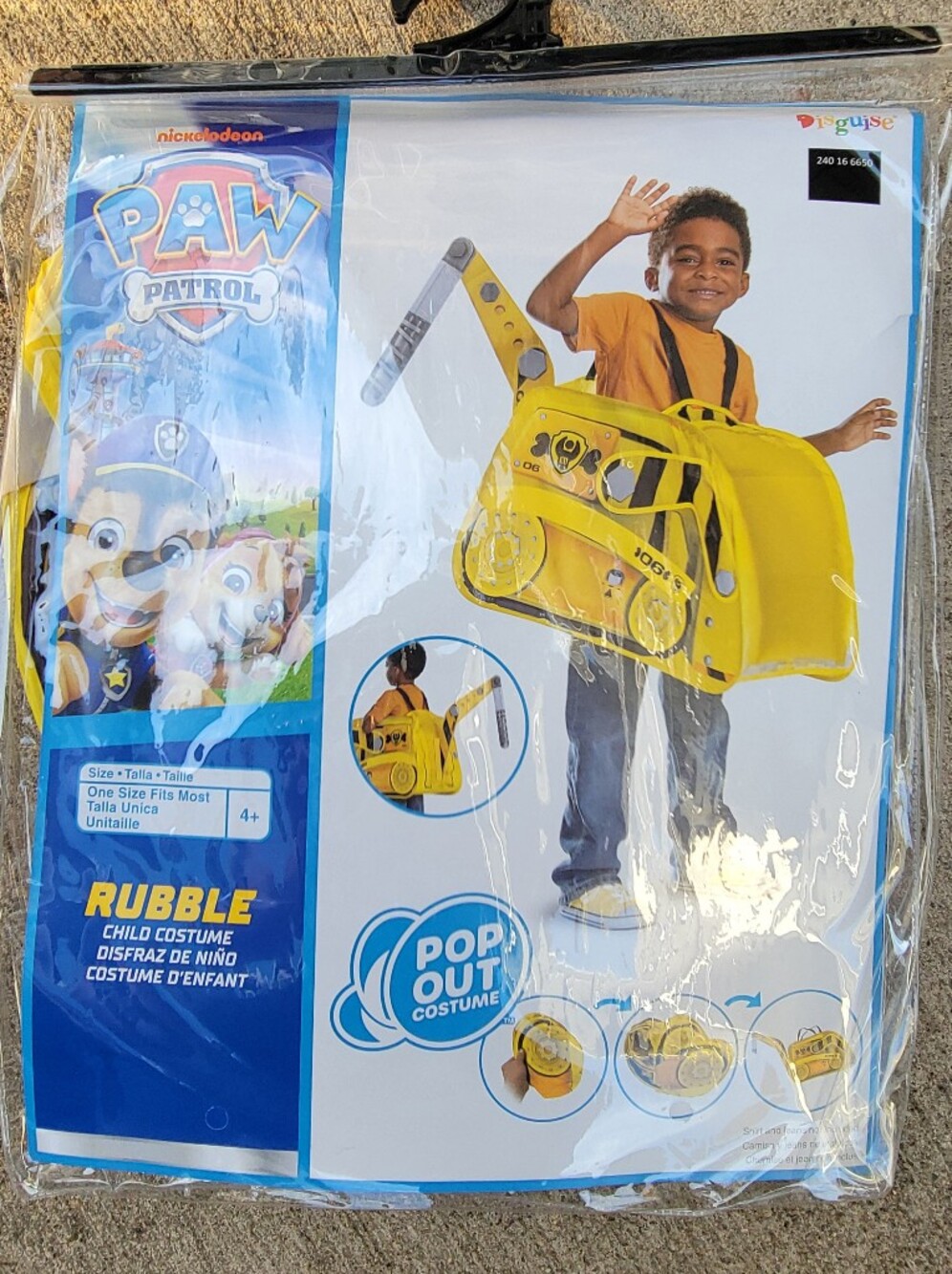 PAW Patrol Rubble Pop-Out Construction Costume - Yellow